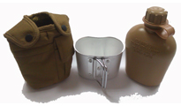 Mil-Tec plastic canteen, Coyote color, with aluminum cup and cover