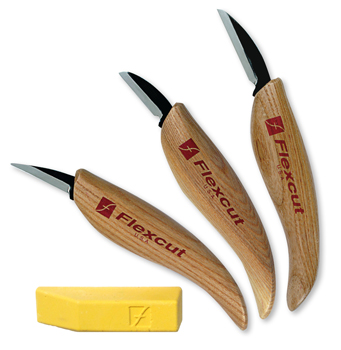 Flexcut KN500 3-Knife Starter Set Wood Carving Set 1