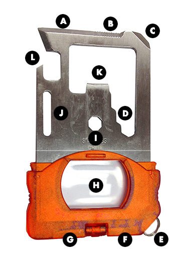 Ultimate Survival Card Tool Orange Multitool 2