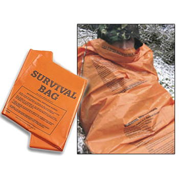 Polyethylene bag with printed survival instructions BCB 1