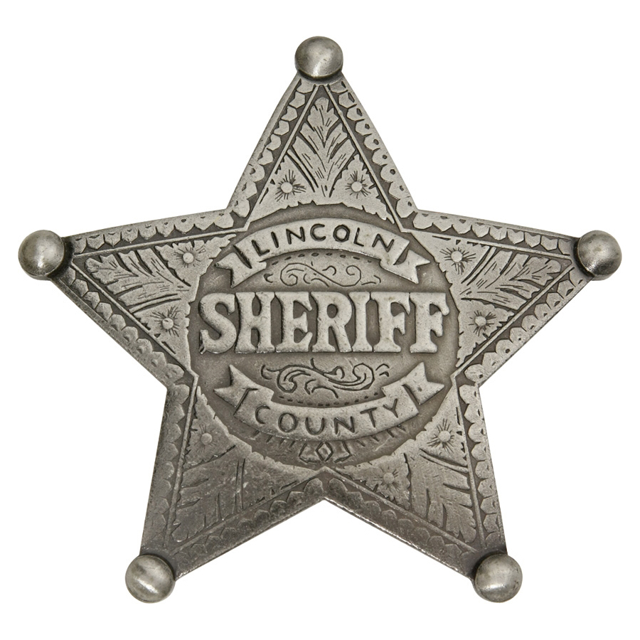 Old West Lincoln County Sheriff Badge Pin 1
