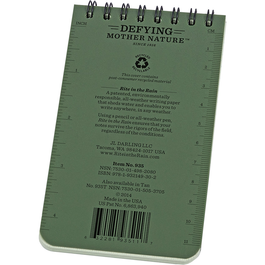 Rite in the Rain 3 x 5 Top Spiral Notebook Waterproof Notebook 4