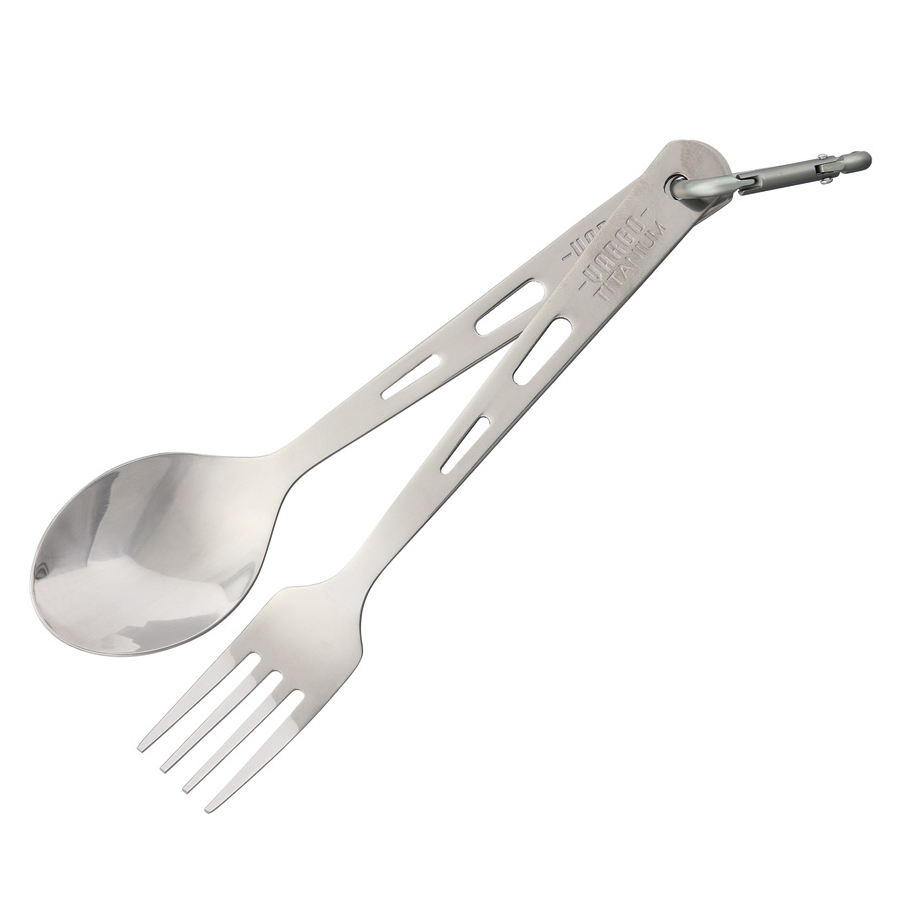 Vargo Titanium Spoon/Fork Set Titanium Utensils 1