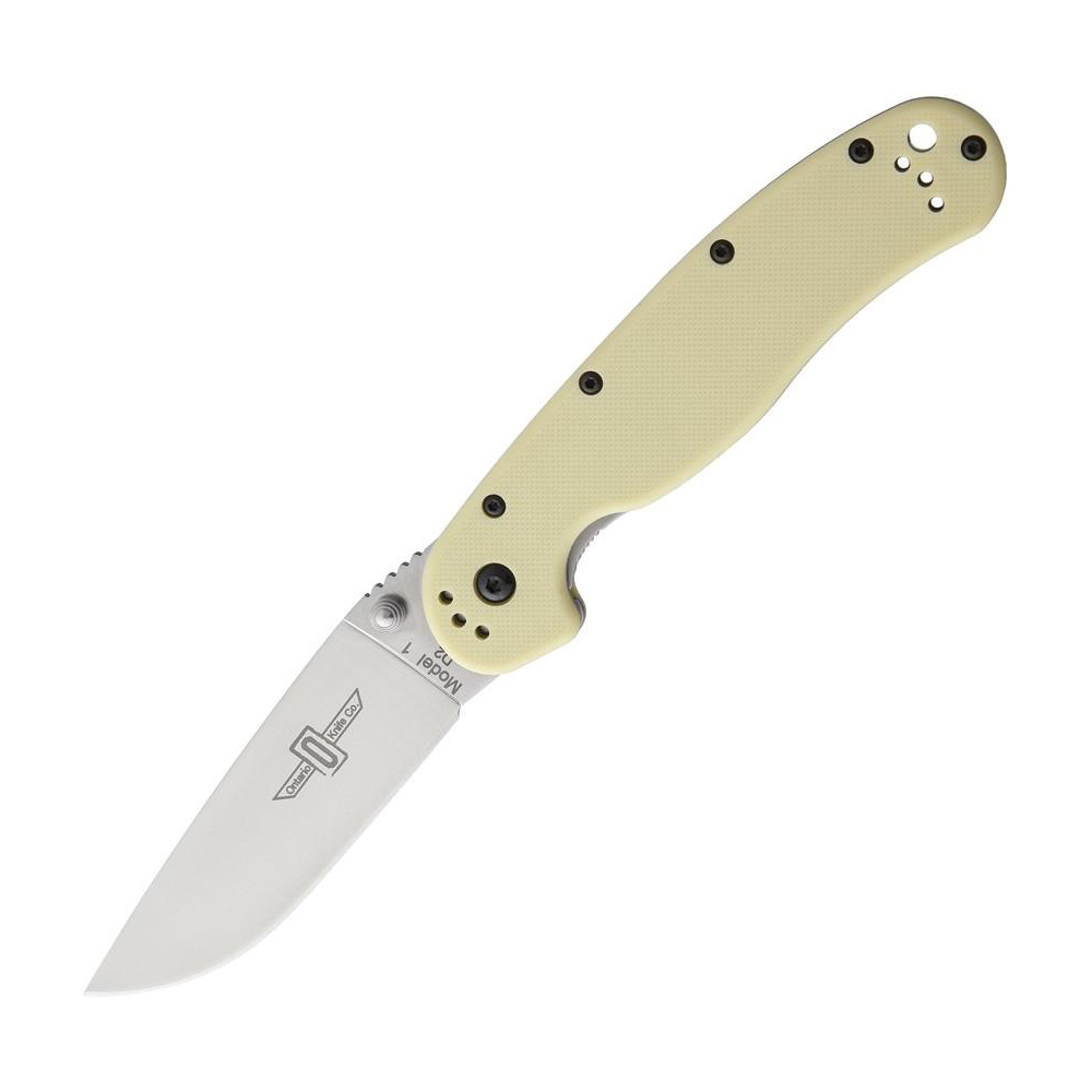 Ontario Rat 1 D2 Linerlock Tan 8867TN 1
