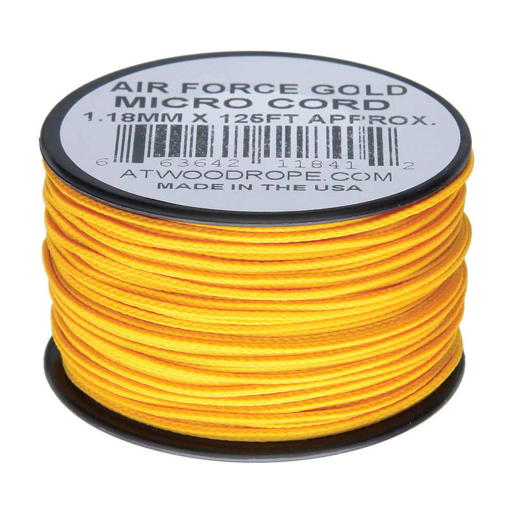 Atwood Rope Micro Cord 125 ft Air Force Gold Braided Cord 1