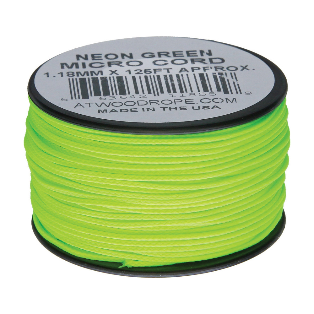 Atwood Rope Micro Cord 125 ft Neon Green Braided Cord 1