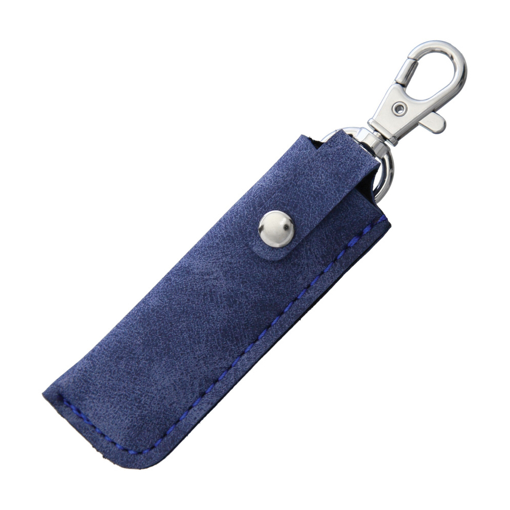 Higonokami Folder Brass Blue Paper Steel Blue Suede Pouch 3