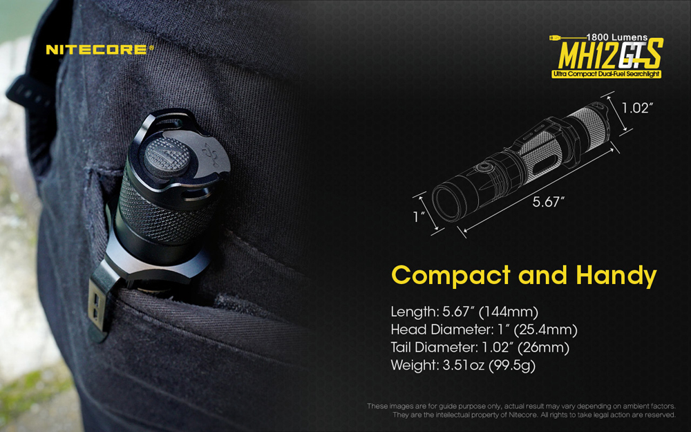 Nitecore Compact Dual-Fuel Search Light MH12GTS 16