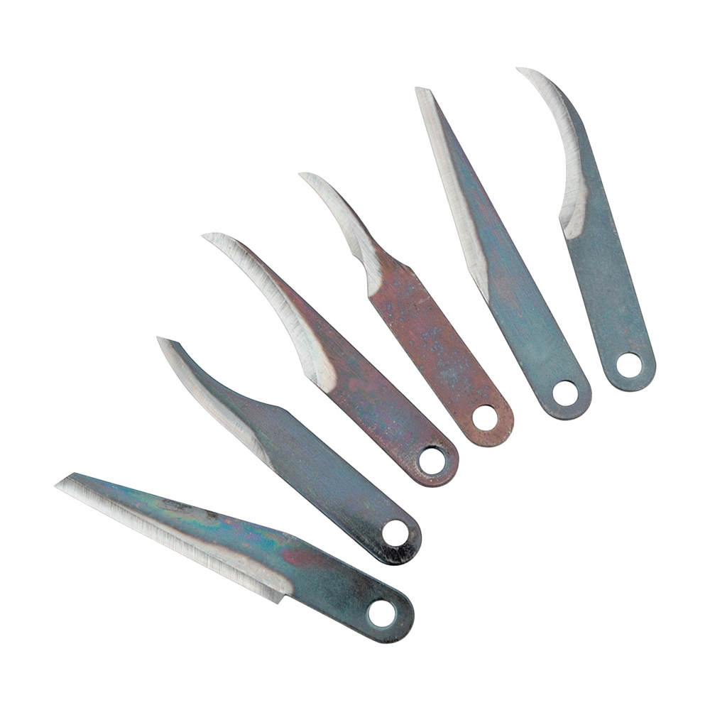 Spare Set of 6 Wood Carving Blades for Warren Basic Carving Kit 1