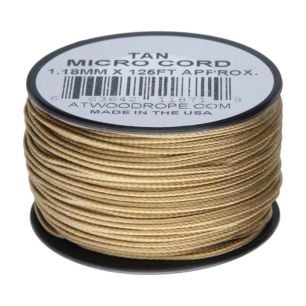 Atwood Rope Micro Cord Braided Cord 125 ft Tan 1