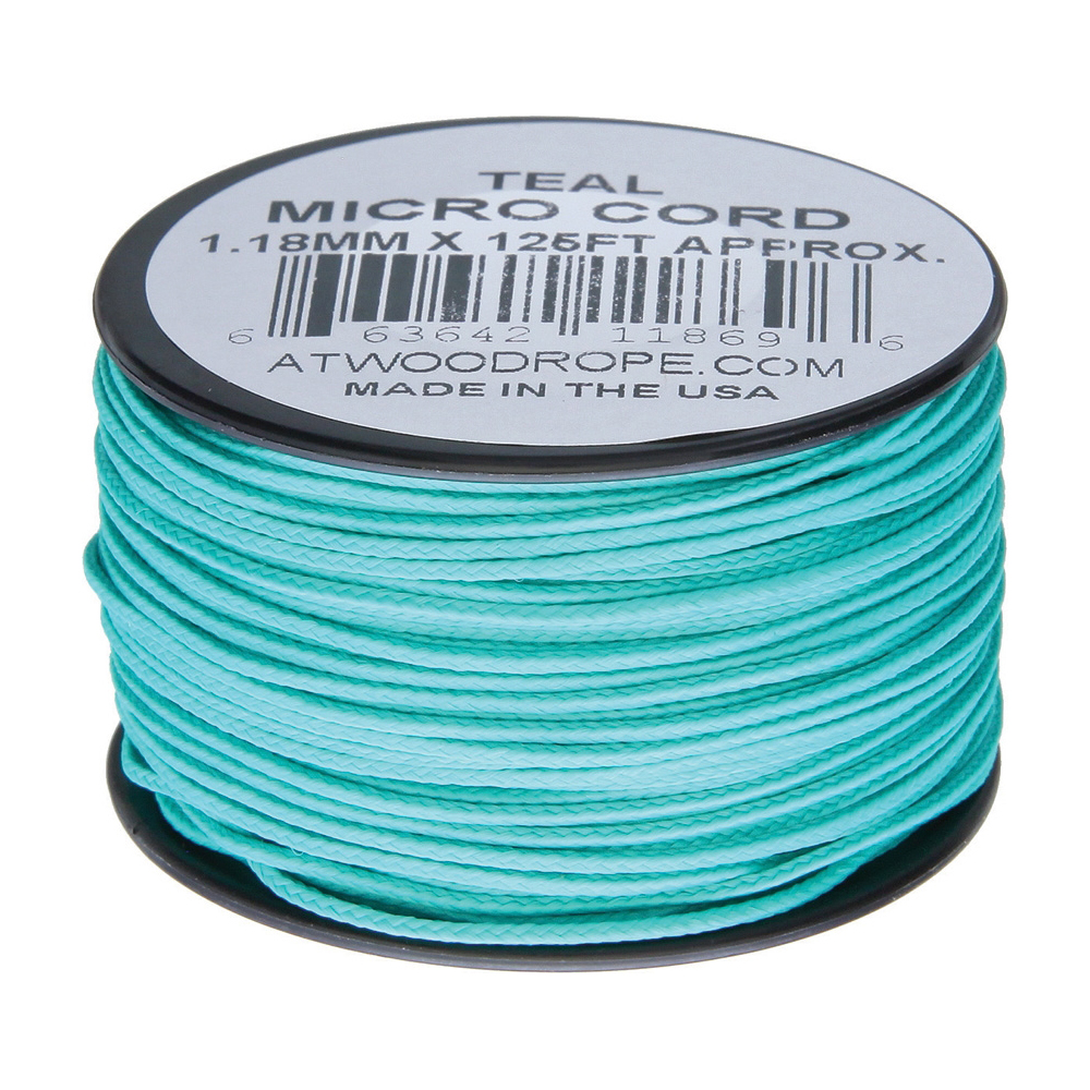 Atwood Rope Micro Cord 125 ft Teal Braided Cord 1