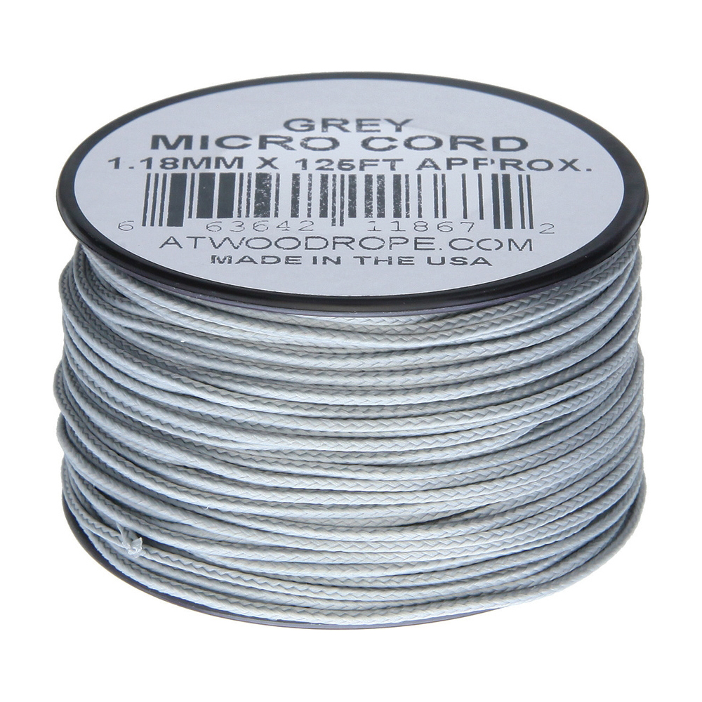 Atwood Rope Micro Cord 125 ft Gray Braided Cord 1
