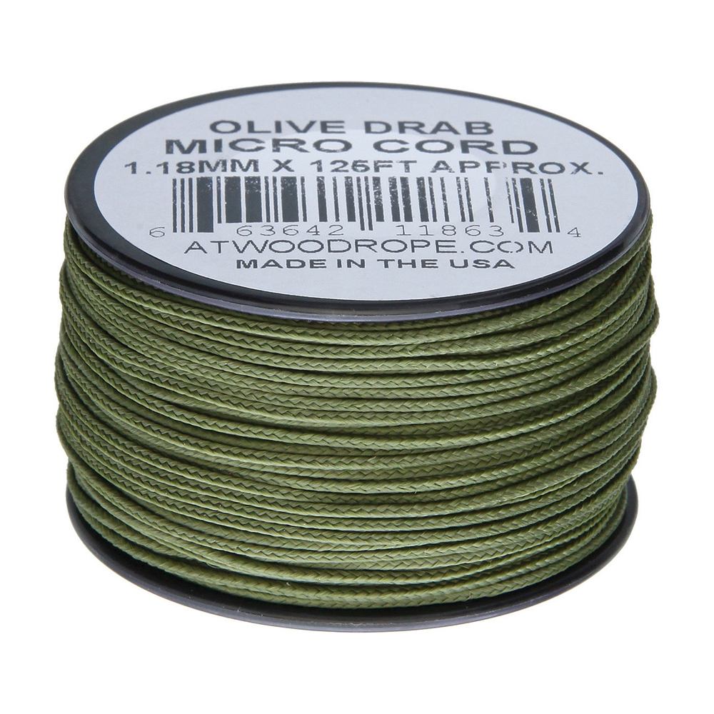 Atwood Rope Micro Cord 125 ft Olive Drab Braided Cord 1