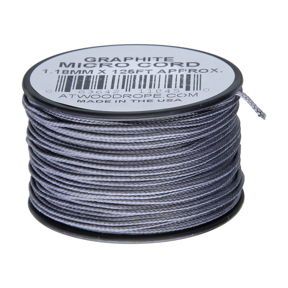 Atwood Rope Micro Cord 125 ft Graphite Braided Cord 1