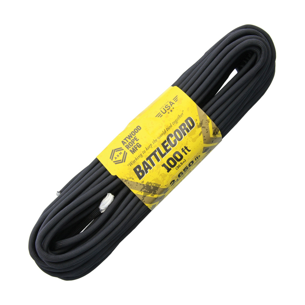 Atwood Rope MFG BattleCord Black 100 ft Paracord 1