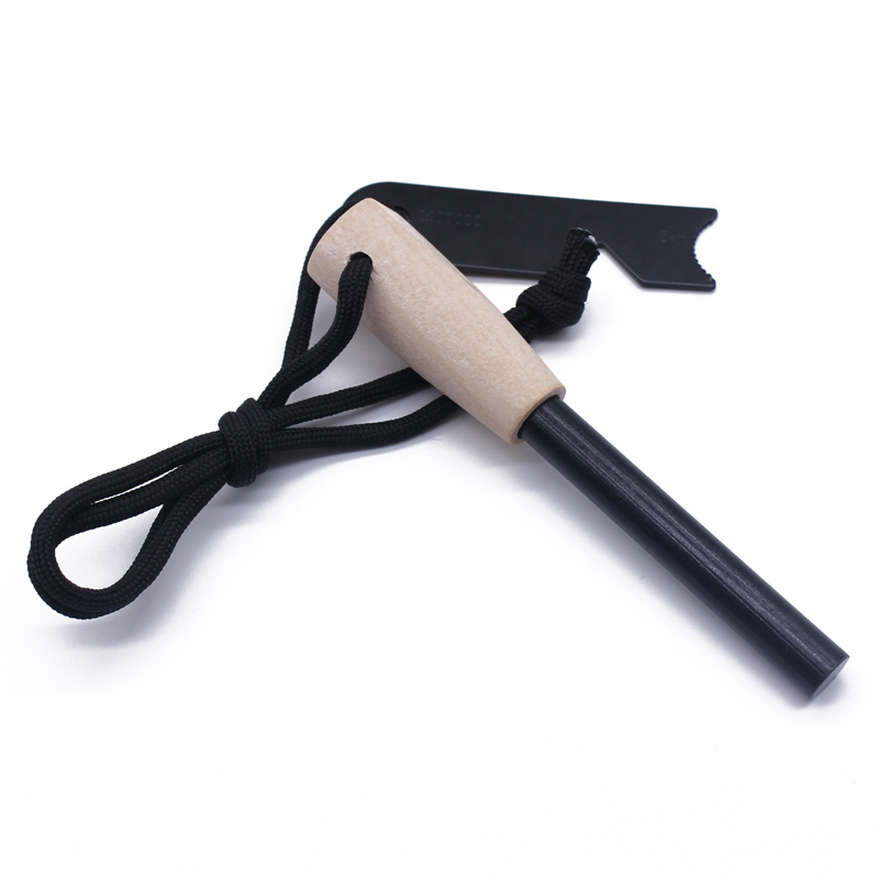 Ferro Rod 10x70 with Wooden Handle and Multi Striker 5