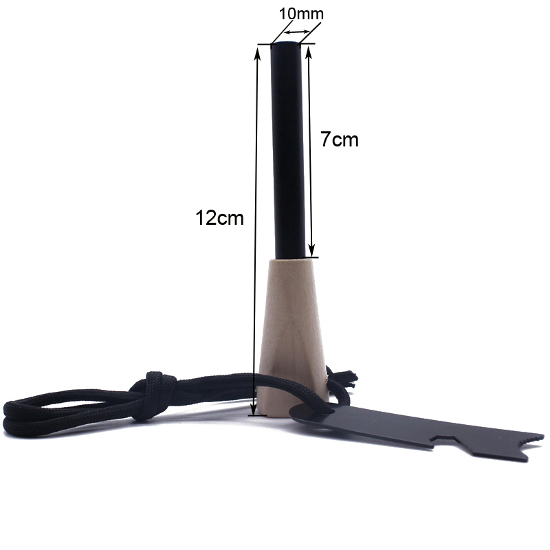 Ferro Rod 10x70 with Wooden Handle and Multi Striker 2