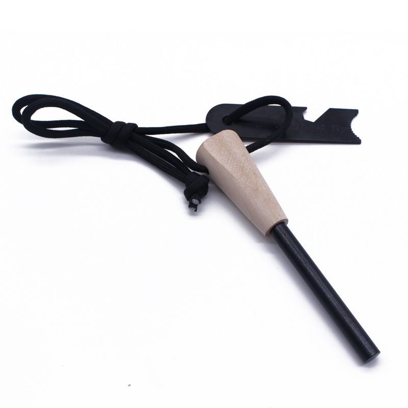 Ferrocerium fire starter 8 x 70 with wooden handle and multi striker 1