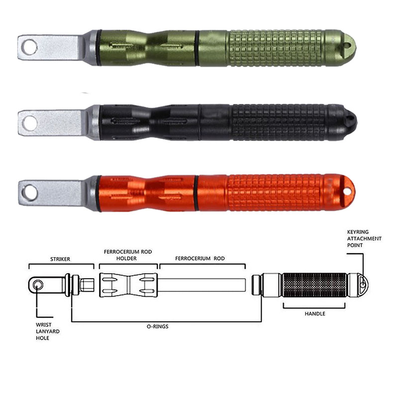 Waterproof EDC fire starter - anodized aluminum 2