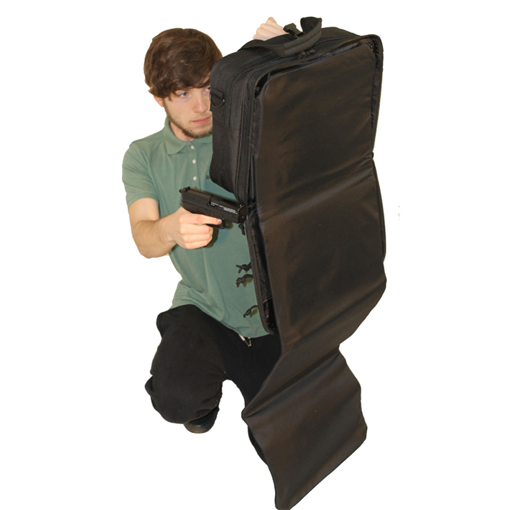 BulletBlocker NIJ IIIA Bulletproof Full Length Shield Briefcase with Fold-Out Full-Length Armored Shield 1