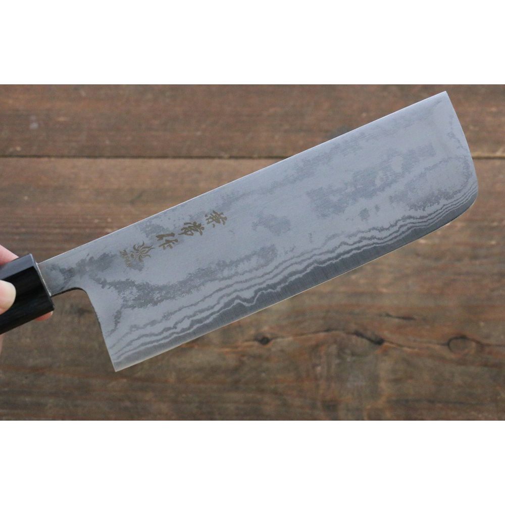 Kanetsune Nakiri Zen-Bokashi Damascus Blade KC-463 7