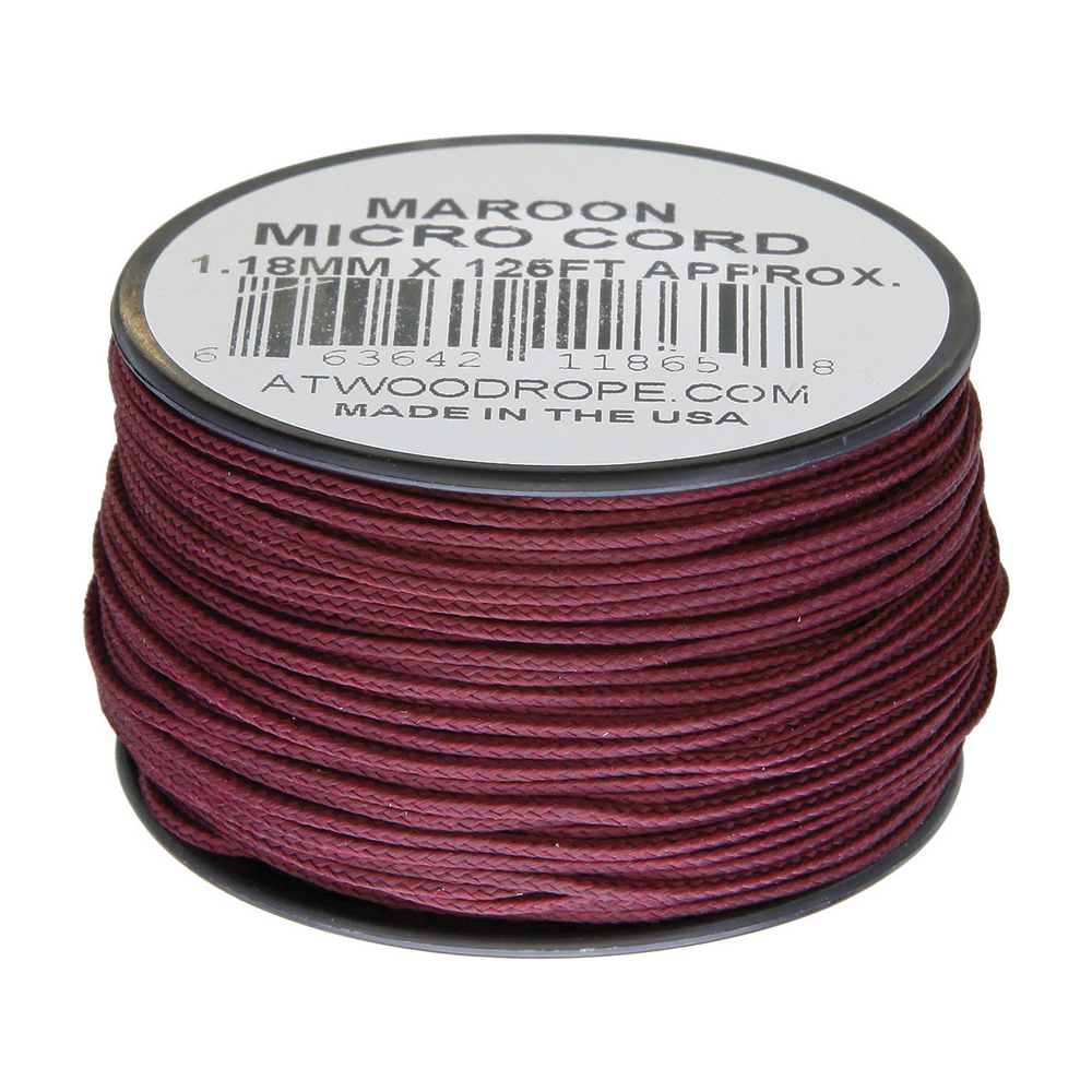 Braided Cord Atwood Rope Micro Cord 125 ft Maroon 1