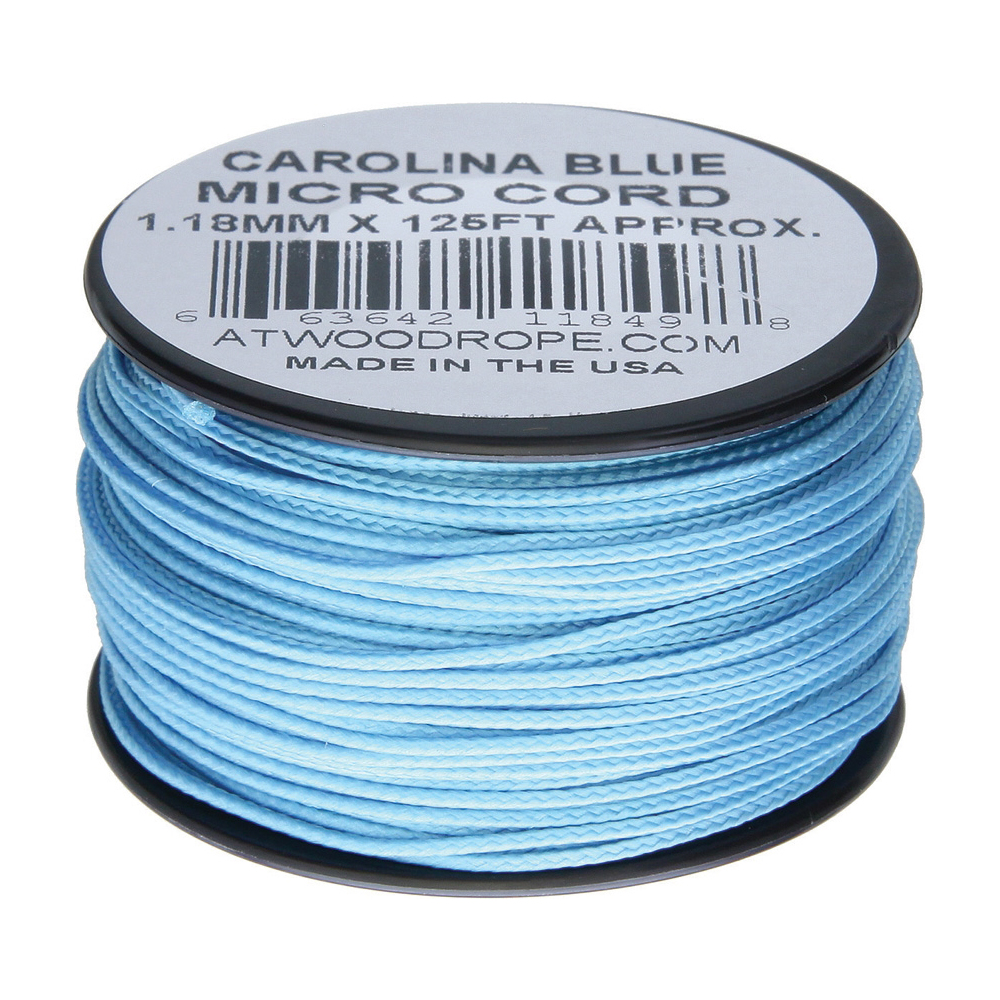 Braided Cord Atwood Rope Micro Cord 125 ft Carolina Blue 1