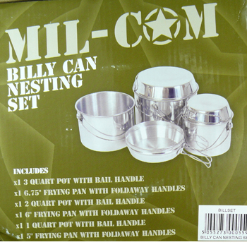 Mil-Com Aluminium Billy Can Nesting Set 2