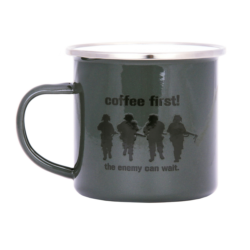 Enamel Mug Coffee First! 1