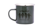 Enamel Mug Coffee First!