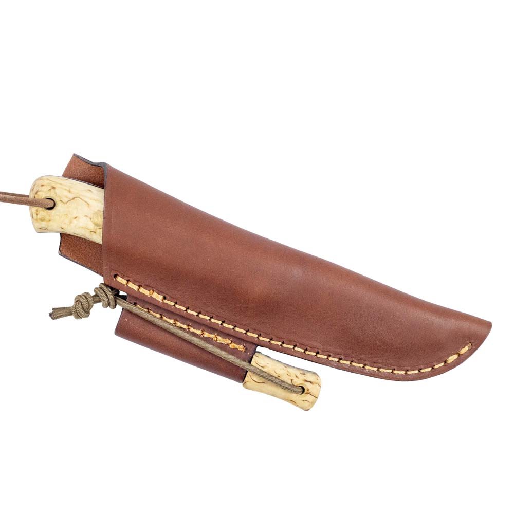 Casstrom Woodsman Fire Striker Knife, Curly Birch, Sleipner Steel 3