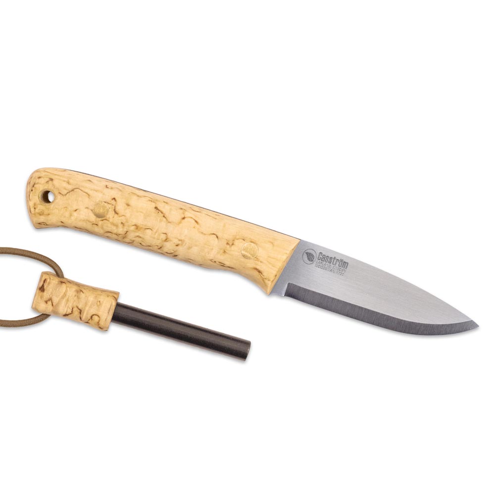 Casstrom Woodsman Fire Striker Knife, Curly Birch, Sleipner Steel 1