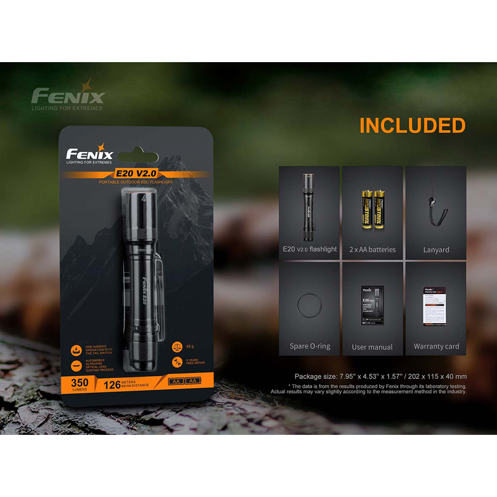 Fenix E20 V2.0 AA Flashlight 13