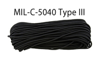 Paracord MIL-C-5040 Type III Military Spec Paracord 30m Black