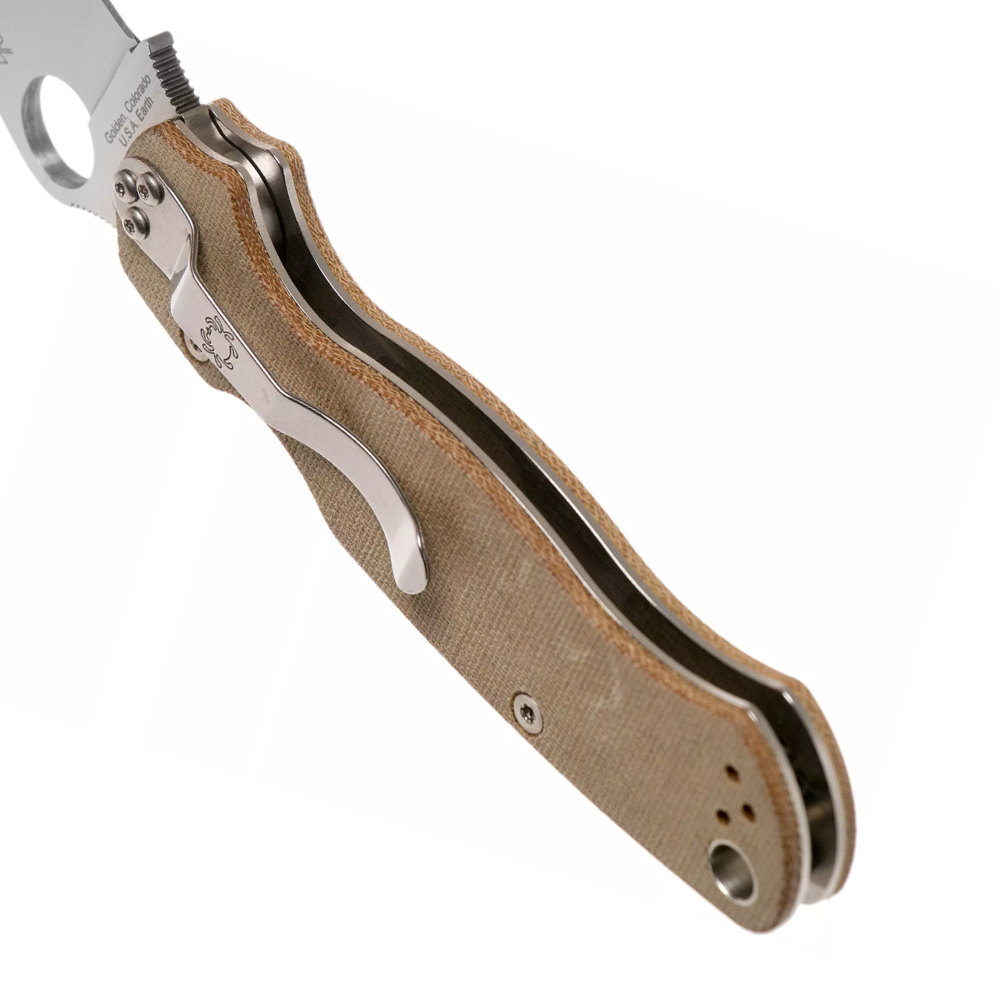 Spyderco C81MPCW2 Para Military 2 Brown Canvas Micarta Cru-Wear 5