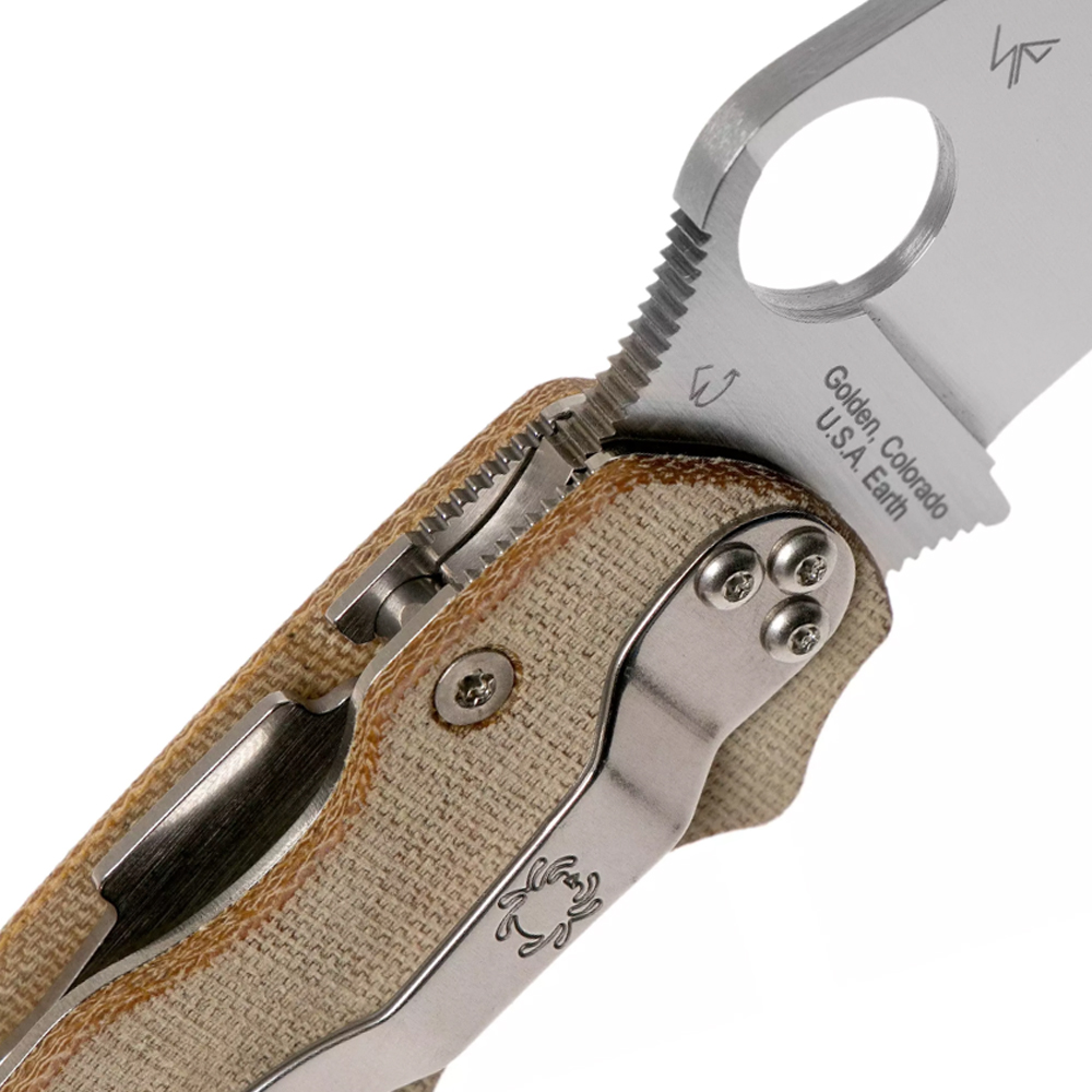Spyderco C81MPCW2 Para Military 2 Brown Canvas Micarta Cru-Wear 6