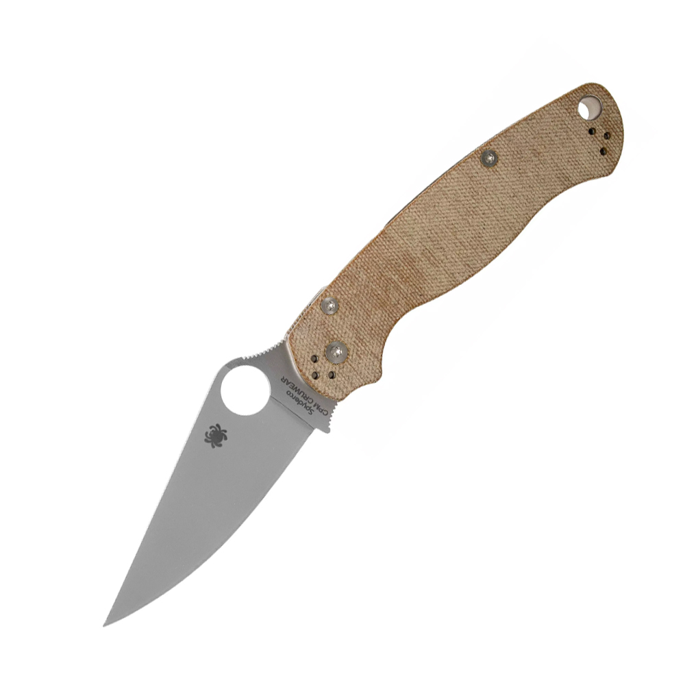 Spyderco C81MPCW2 Para Military 2 Brown Canvas Micarta Cru-Wear 1