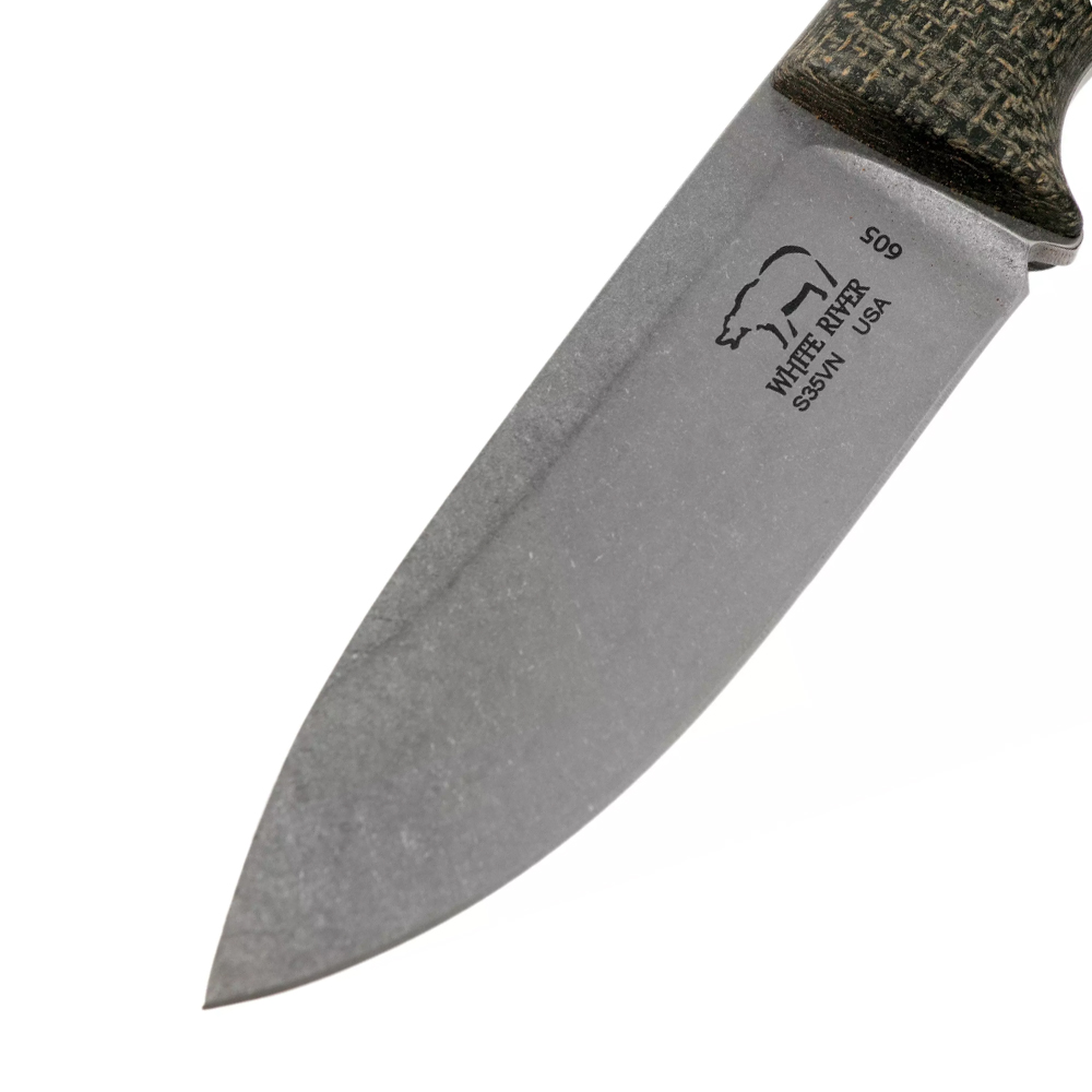 White River Ursus 45 Black Burlap Micarta Bushcraft Knife 3