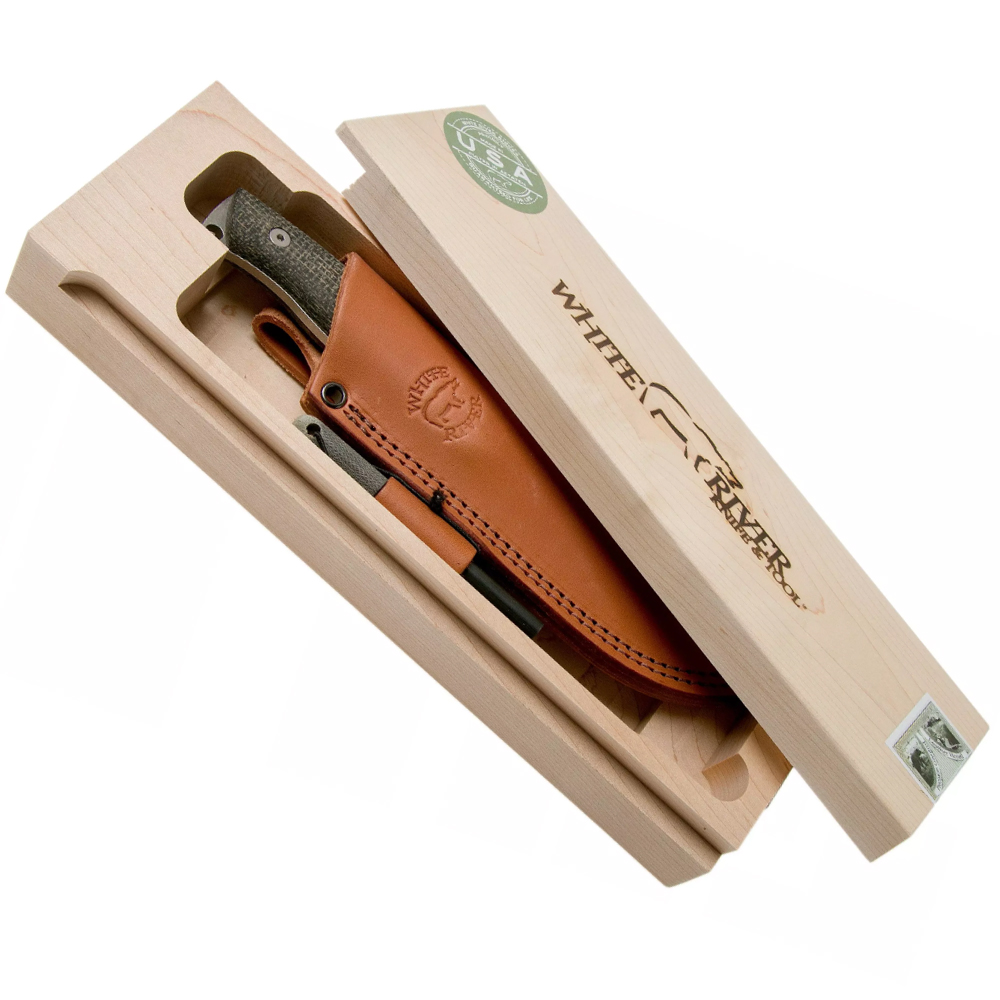 White River Ursus 45 Black Burlap Micarta Bushcraft Knife 8