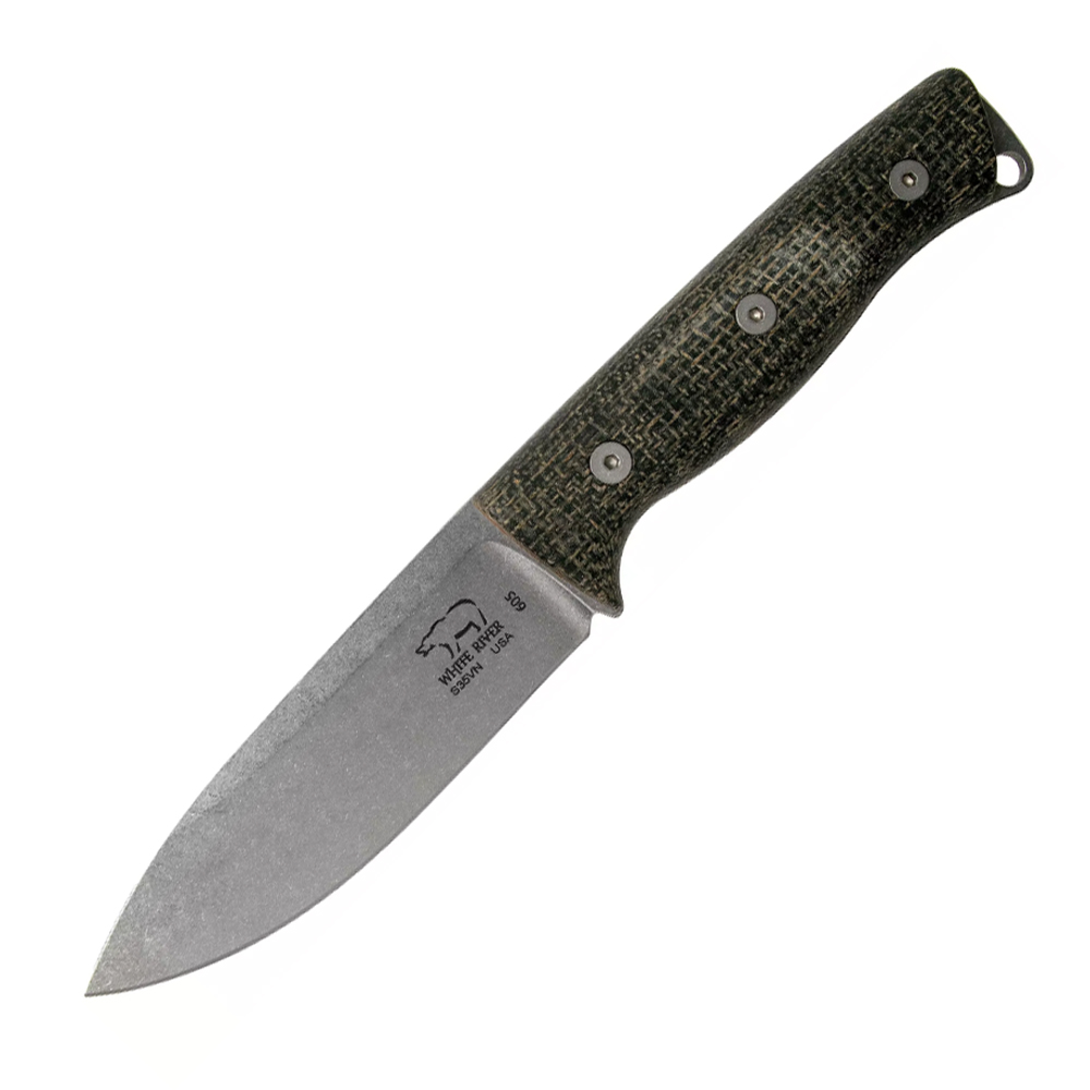 White River Ursus 45 Black Burlap Micarta Bushcraft Knife 1