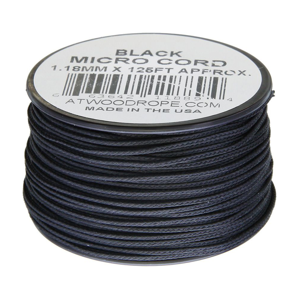 Atwood Rope Micro Cord 125 ft Black Braided Line 1