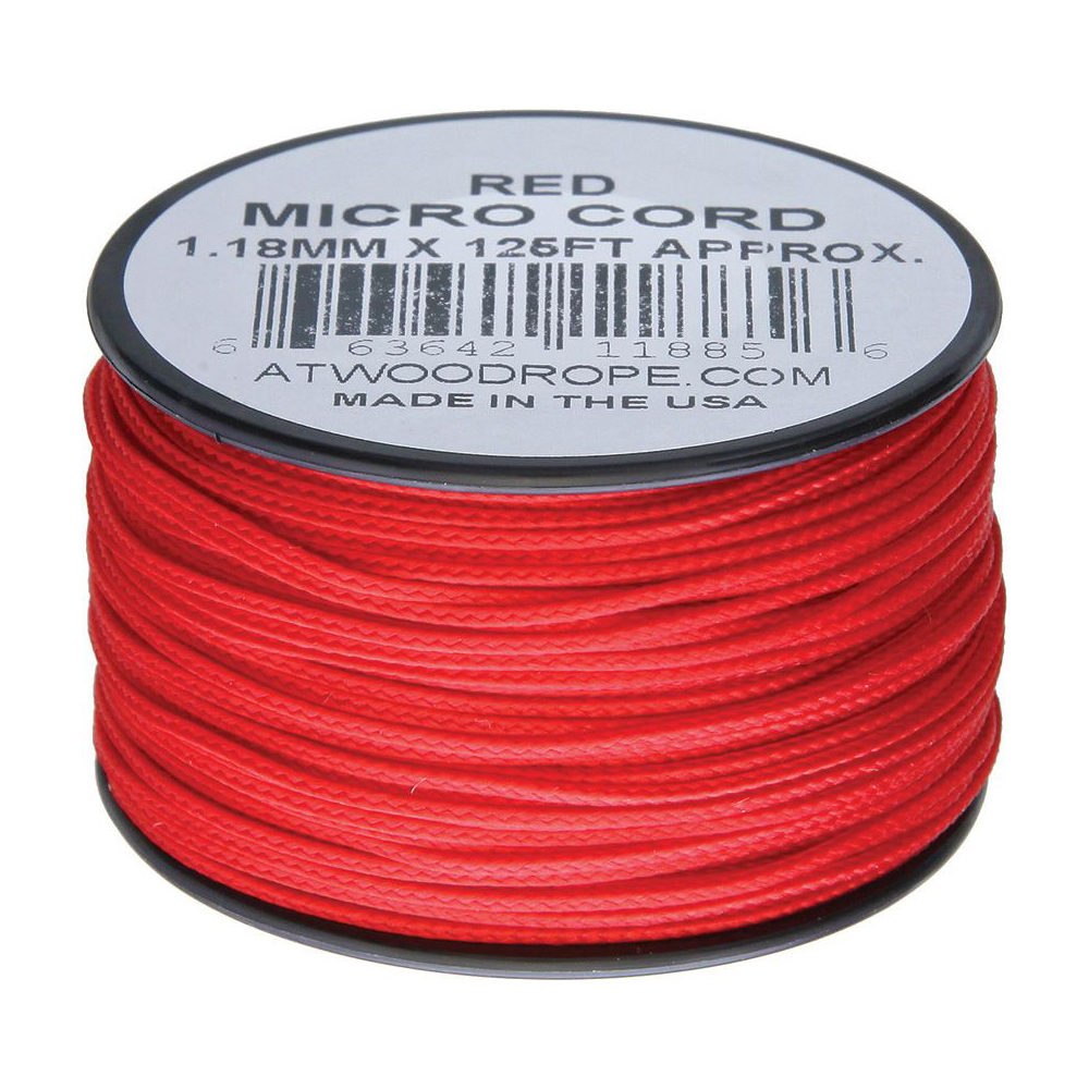 Atwood Rope Micro Cord 125 ft Red Braided Cord 1