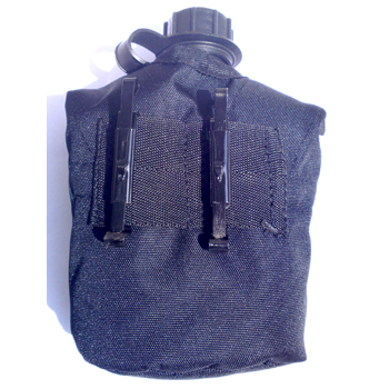 Mil-Tec Black Plastic Canteen with Aluminum Cup and Cover 3