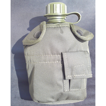 Mil-Tec Green Plastic Canteen with Aluminum Cup and Cover 2