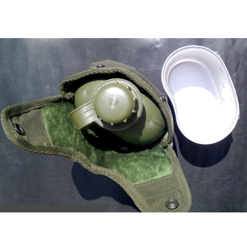Mil-Tec Green Plastic Canteen with Aluminum Cup and Cover 5