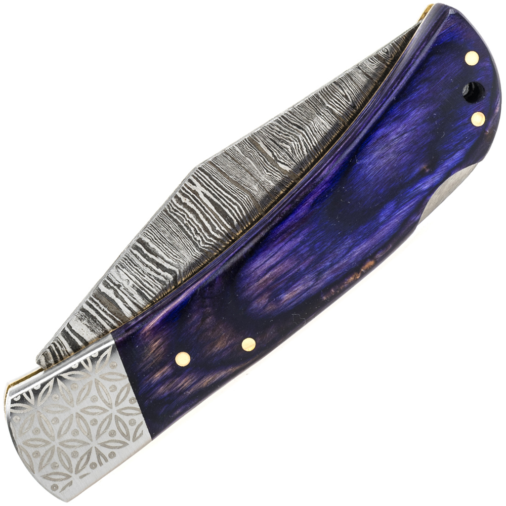 Damascus 1310 Opal Blue Lockback 2