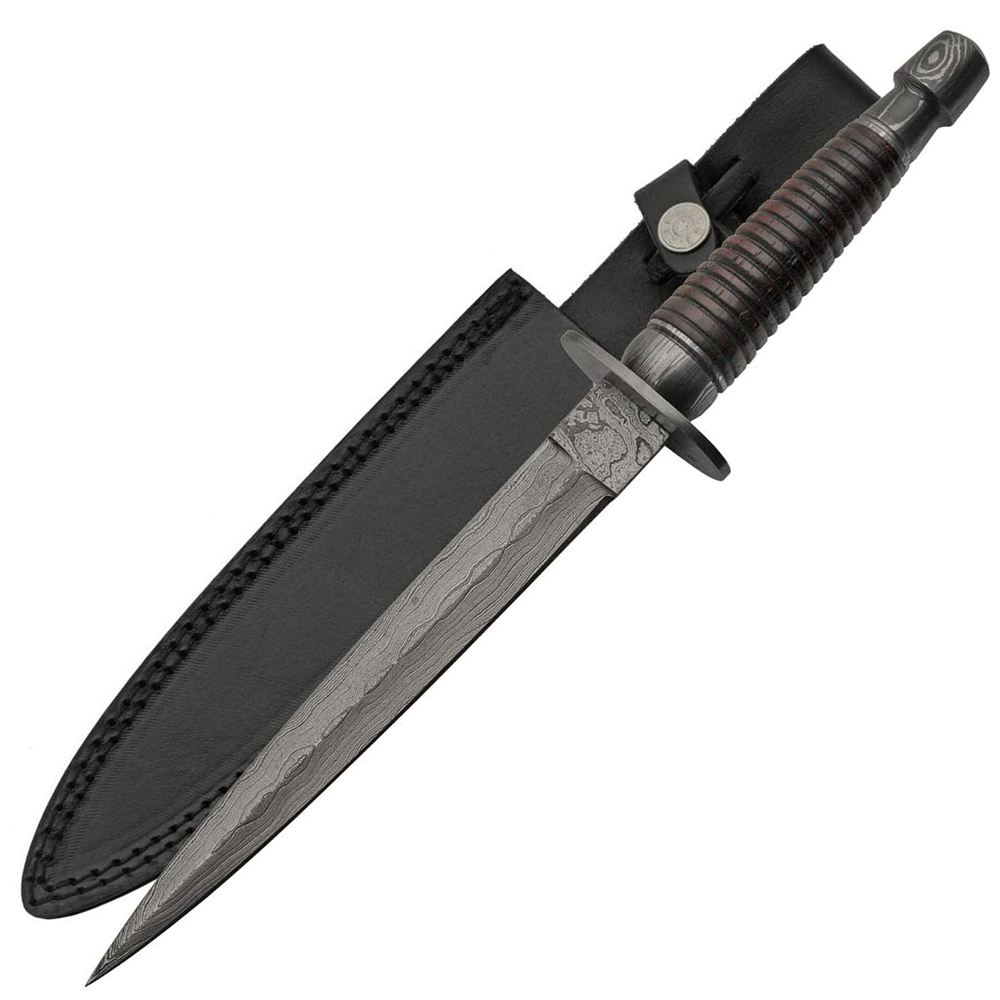 Damascus Commando Dagger Wood Dagger 6