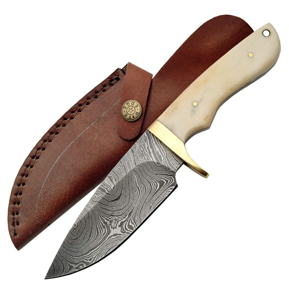 Damascus Fixed Blade Bone Handle 3