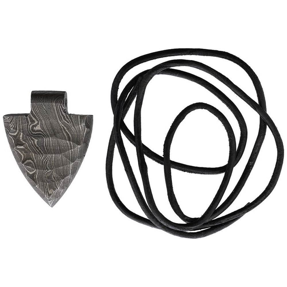 Damascus Arrowhead Pendant Medallion 1