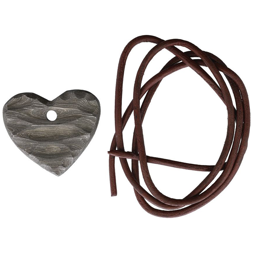 Damascus Heart Pendant Medallion 1